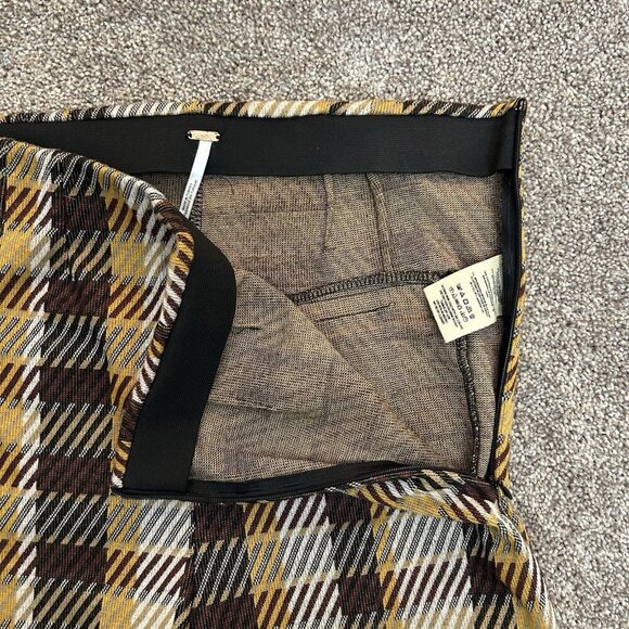 Free People Women's Cropped Pants Size 6 Brown Yellow Side Zip Back Pockets EUC - Picture 6 of 13